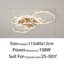 Axyaa Modern 5 Ring LED Ceiling Light in Black, Gold, White for Home Design