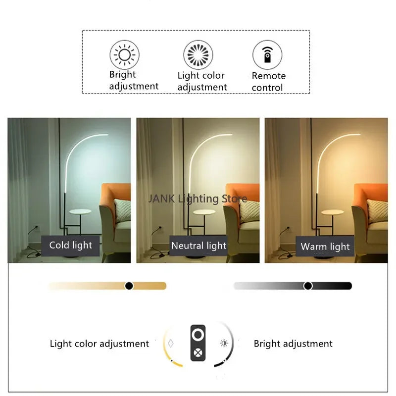 Axyaa Double Marble Tray Floor Lamp Eye-Protection Corner Standing LED Reading Light