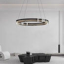 Axyaa Black Glass LED Pendant Chandeliers for Modern Nordic Living Dining Room Decor