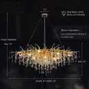 Axyaa Crystal Raindrop LED Chandelier, Elegant Home Decor Lighting Fixture