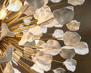 Axyaa Lunaria Brass Leaf Chandelier: Modern Ceramic Pendant Light