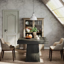 Axyaa Farmhouse Pedestal Dining Table, 31.5-Inch Square Kitchen Table for 4