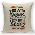 Axyaa Halloween Cushion Cover - Spooky Decorative Pillowcase with Pumpkin, Ghosts & Flying Carpet