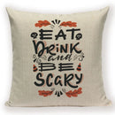 Axyaa Halloween Cushion Cover - Spooky Decorative Pillowcase with Pumpkin, Ghosts & Flying Carpet