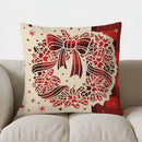 Axyaa Christmas Floral Bell Throw Pillow Cover for Sofa, Bedroom & Car