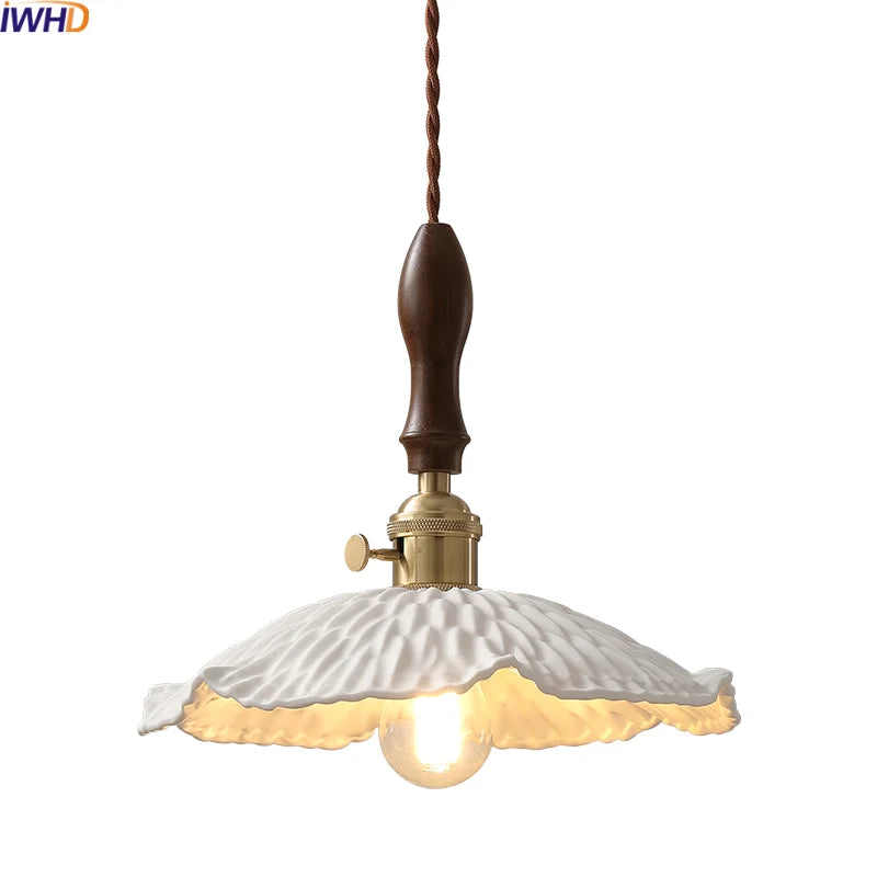 Axyaa Nordic LED Pendant Lamp Ceramic Copper Hanging Light Fixtures
