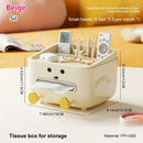 Axyaa Multifunction Tissue Box with Lid, Remote Holder, Phone Stand Organize