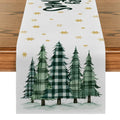 Axyaa Christmas Tree Gold Snowflake Table Runner for Farmhouse Holiday Party