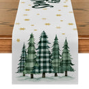 Axyaa Christmas Tree Gold Snowflake Table Runner for Farmhouse Holiday Party