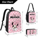 Axyaa Pink Heart Minnie Mouse Kids Backpack Lunch Box Set