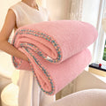 Axyaa White Milk Fleece Throw Blanket - Soft & Cozy All Season Knitted Plush Blanket