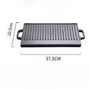 Axyaa Cast Iron Double-Sided Barbecue Tray with Striped Iron Plate
