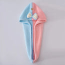 Axyaa Coral Fleece Bow Hair Cap - Quick Dry Shower Cap for Girls