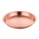 Axya Brass Dinner Plate Set - Steamed Chicken Copper Tray - Round Flat Thickened Design