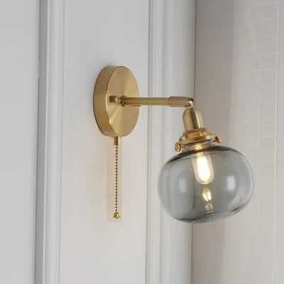 Nordic Modern Glass Ball Wall Sconce by Axyaa for Bedroom Bathroom Stair Mirror