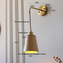 Axyaa Ash Wood LED Wall Lamp with Pull Chain Switch and Adjustable Copper Socket