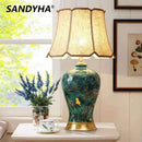 Axyaa Ceramic Floor Lamp with Fabric Lampshade for Bedroom Living Room Lighting