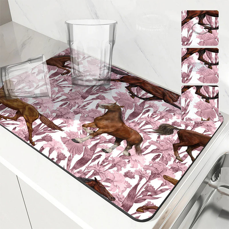 Axyaa Quick Dry Absorbent Mat for Kitchen and Bathroom