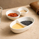 Axyaa Double-Grid Dipping Plate Set for Hot Pot BBQ, Creative Household Sauce & Vinegar Plate