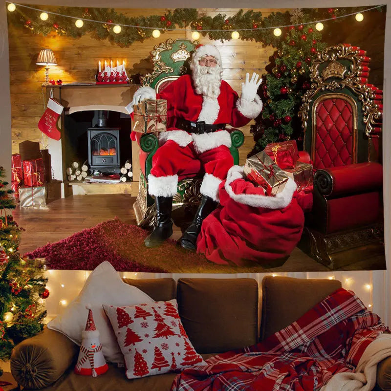 Axyaa Santa Claus Tapestry: Festive Home Decor for Parties, Living Room, Bedroom