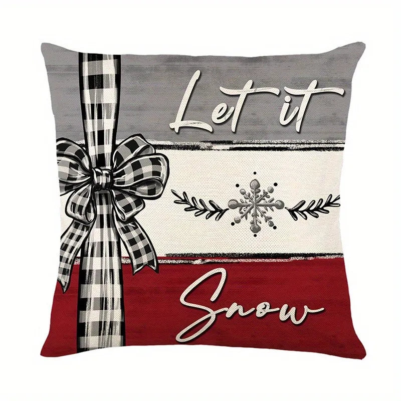 Axyaa Christmas Tree Bow Pillowcase: Country Style Sofa Cushion Suite