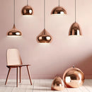 Axyaa Rose Gold Nordic Pendant Lights, E27 Metal Hanging Lamp for Kitchen, Dining & Bar Decor