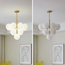 Axyaa Pure Copper Glass Chandelier LED Pendant Lamp for Modern Light Luxury Décor