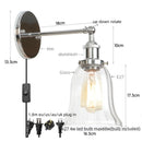 Axyaa Loft Rustic Clear Glass LED Wall Light - Industrial Style Iron Wall Lamp