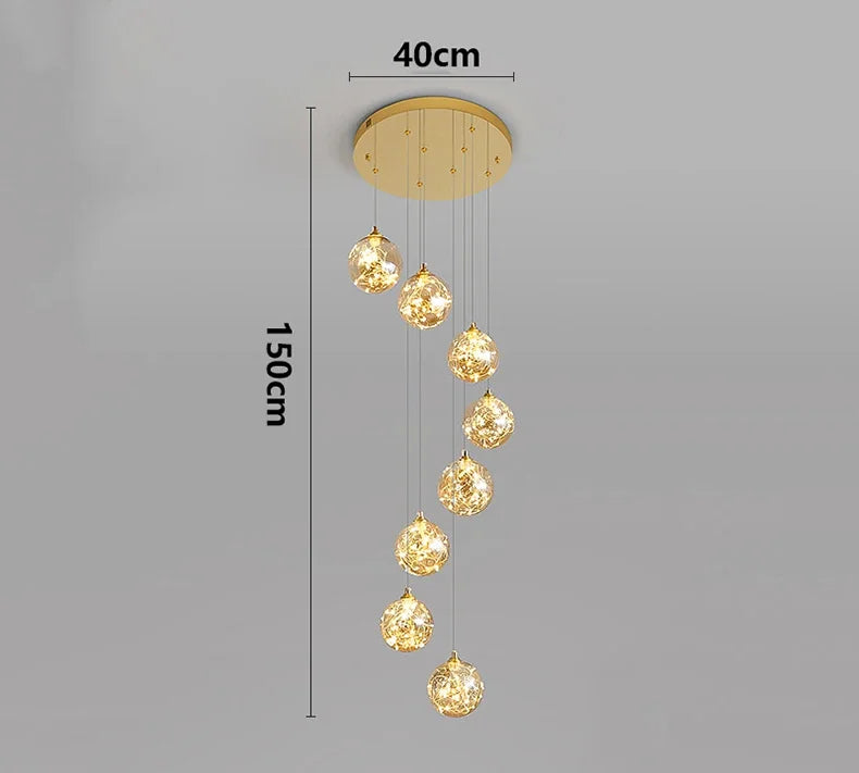 Axyaa Nordic Stair Chandelier Living Dining Room Pendant Ceiling Light Indoor Lighting