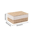 Axyaa Handwoven Storage Basket with Lid - Rectangular Organizer for Home and Closet