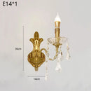 Axyaa Crystal Copper Wall Lamp - French Medieval Palace Style Lighting