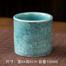 Axyaa Lotus Celadon Tea Cups: Large Ceramic Master Single Cup, Simple & Elegant Cloud Pattern