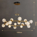 Axyaa Glass Chandelier: Modern Nordic LED Pendant Light for Living Room