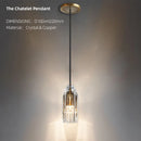 Axyaa Crystal Bedroom Chandelier - Elegant Pendant Light for Master Bedroom & Dining Room