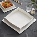 Axya White Ceramic Square Dining Plate for Molecular Cooking and Specialty Tableware