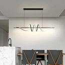 Axyaa Modern LED Dining Chandelier Linear Wavy Pendant Lights for Home Decor