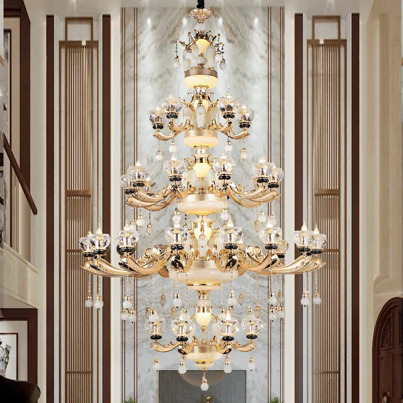 Axyaa European Crystal Chandelier for Living Room, Bedroom, Dining Room