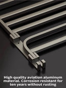 Axyaa Grey/Black Aluminum Towel Rack - Wall-Mounted Bathroom Storage
