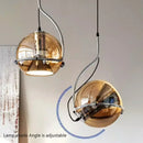 Axyaa Amber Glass Pendant Lights Adjustable for Bedroom and Balcony