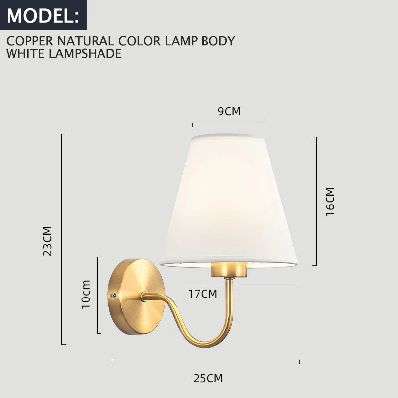Axyaa Retro Fabric Wall Lamp for Home Decor & LED Lighting