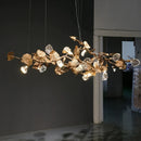 Axyaa Copper Branch Chandelier with Crystal Leaves for Luxury Home Decor
