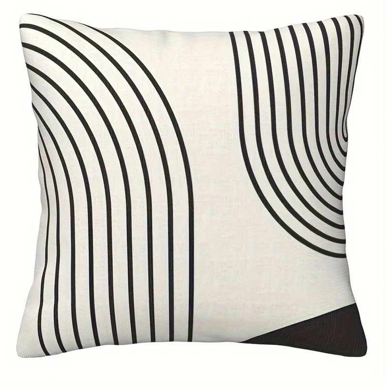 Geometric Round Line Pattern Pillow Cover for Modern Minimalist Home Decor