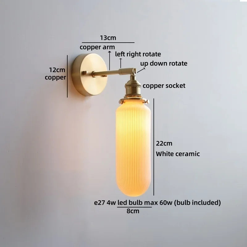 Axyaa Nordic LED Wall Light White Umbrella Style Swing Arm Modern Bedside Lamp
