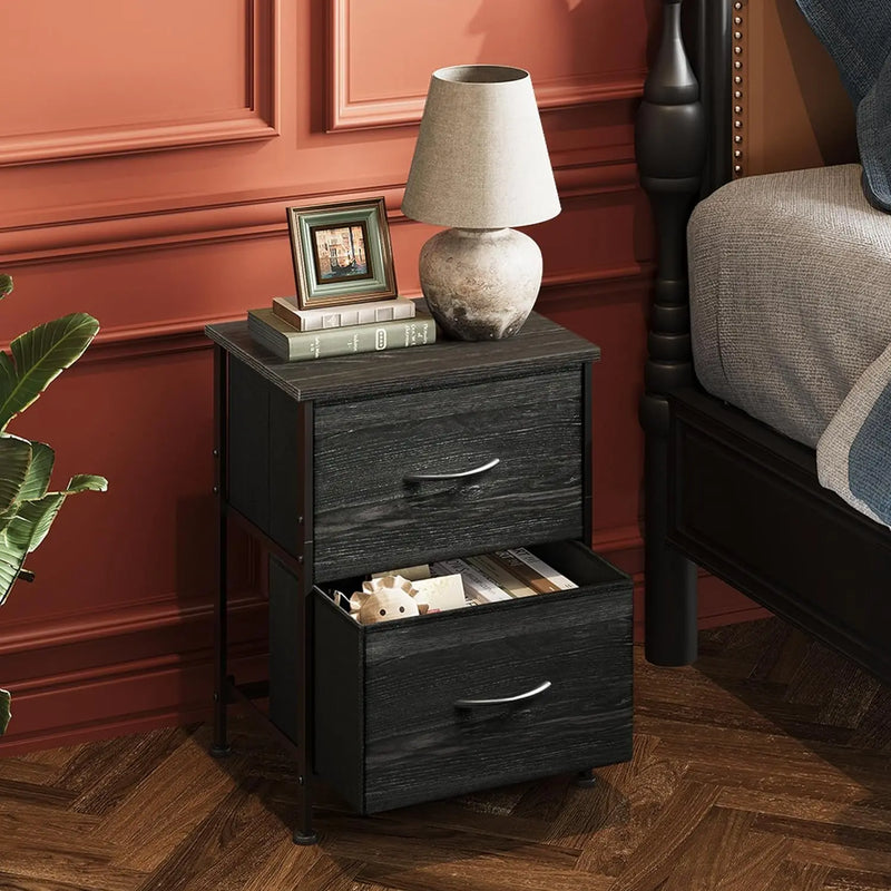 Axyaa 2-Drawer Bedroom Nightstand - Stylish and Functional Bedside Storage