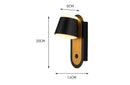 Axyaa Modern Wood Grain Rotating Wall Light for Bedroom, Hotel, and Study