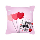 Axyaa Happy Valentine's Day Pink Pillowcase - Cute Square Cushion Cover