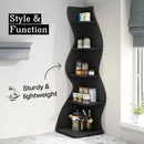 Axyaa 5-Tier Modern Corner Bookshelf in Black
