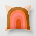 Axyaa Minimal Line Abstract Sun Pattern Plush Pillow Case