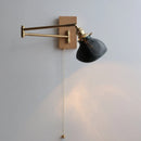 Axyaa Clear Glass Copper LED Wall Lights with Pull Chain Switch for Bedroom and Living Room