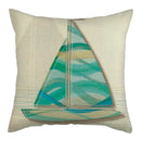 Marine Ship Print Linen Cushion Cover for Home Sofa Decor by Axyaa